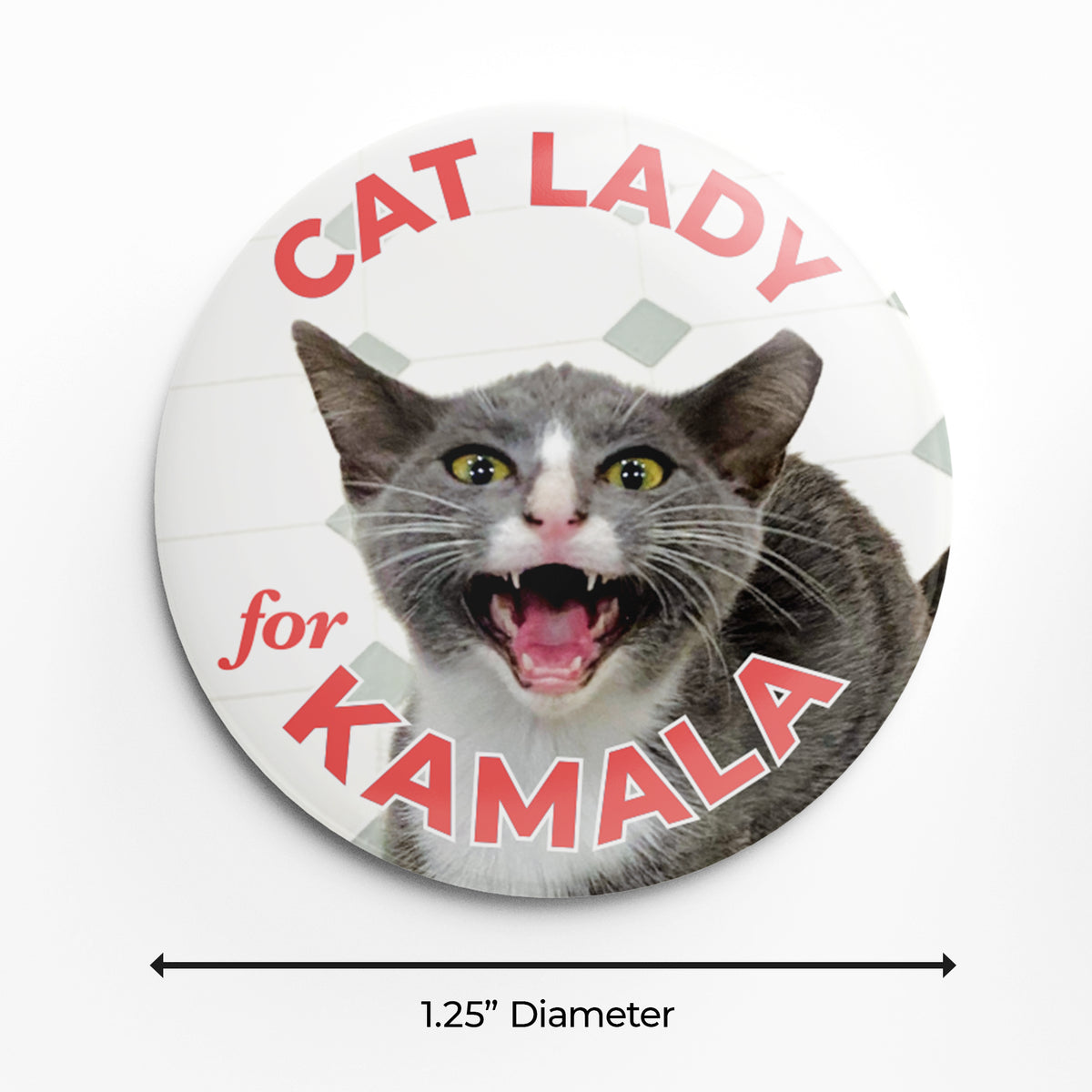 Cat Lady for Kamala - 1.25&quot; Pin