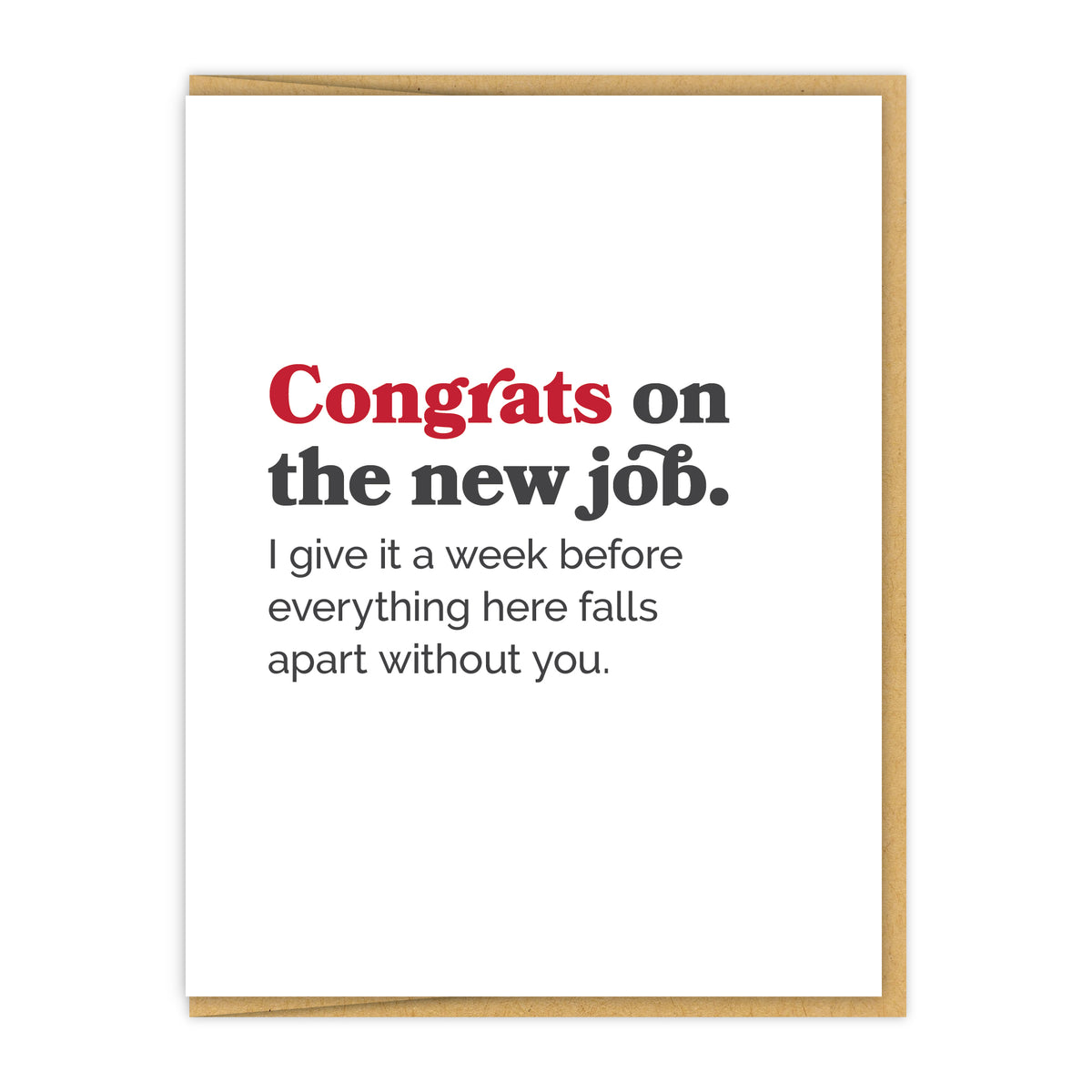 Congrats on the new job