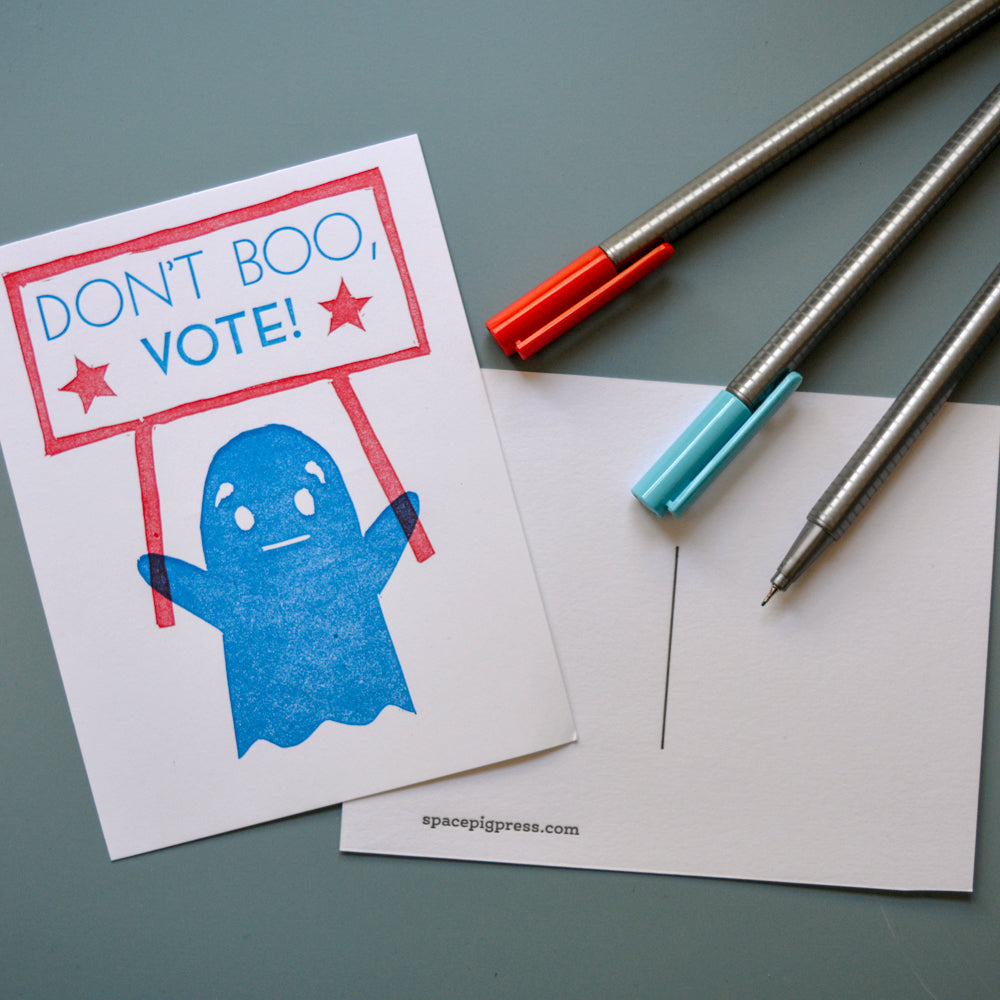 Don&#39;t Boo, Vote! Set of 10 Voter Post Cards