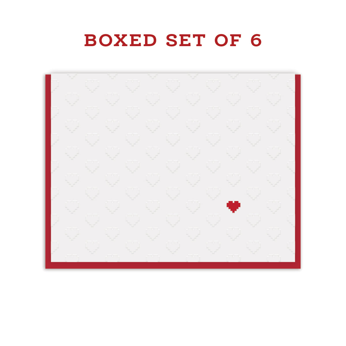 Pixel Perfect Hearts Blank Card - Boxed Set of 6